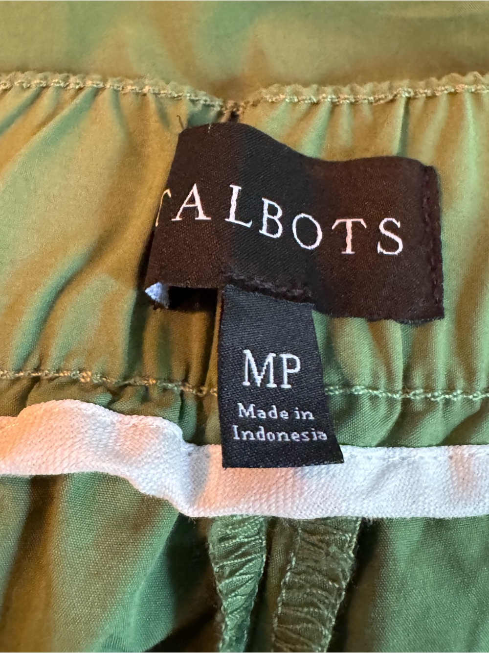 TALBOTS WOMANS WIDE LEG CARGO POPLIN PANTS GREEN MP NWT - Picture 4 of 5